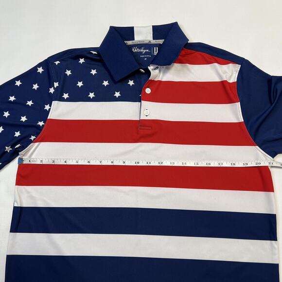Walter Hagen Polo Shirt Mens Medium Folds of Honor Stars Stripes Patriotic Golf - Picture 9 of 10